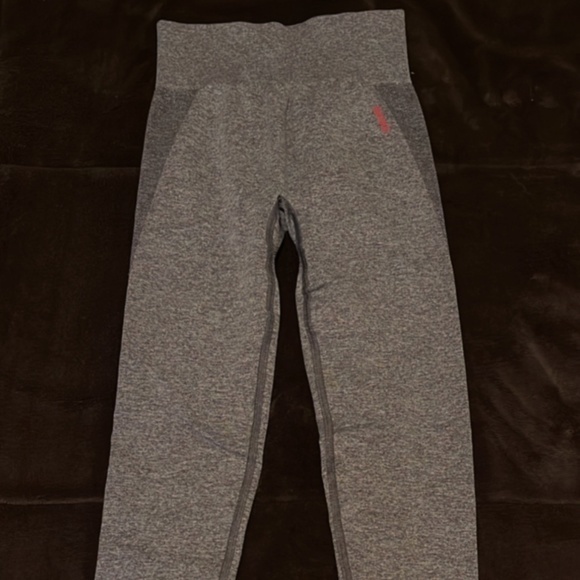NWT Gymshark Flex High Waisted Leggings - Charcoal Marl/Pink SIZE SMALL - Picture 2 of 5